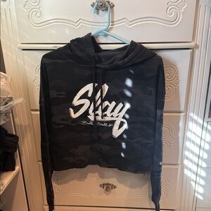 Belle and bell Black Camo Hoodie with White Logo